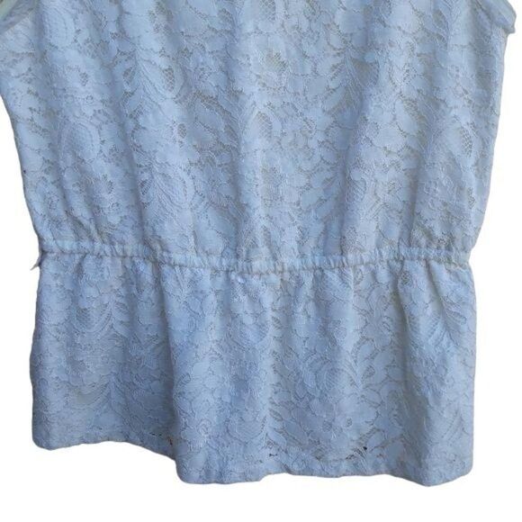 AEO Top Illusion Boho Romantic‎ Sweetheart Lace Neckline Sleeveless Cream Sz XS - Picture 7 of 12
